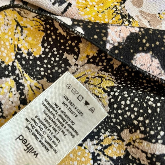 Wilfred| Aritzia| ‘Morel’ Off Shoulder Long Sleeve Top Black Yellow White Sz S - Picture 6 of 6